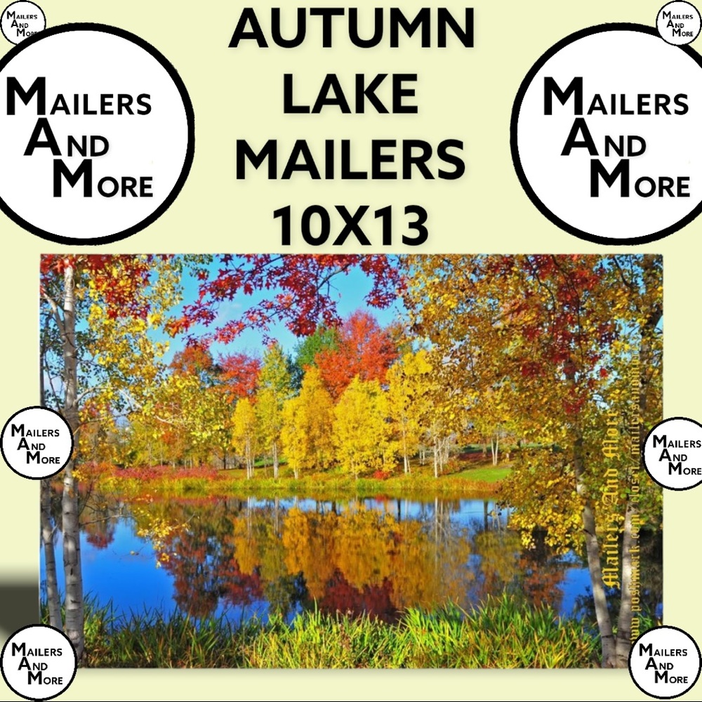 50 10X13 Poly Mailers Autumn Lake Shipping Envelopes PRICE IS FIRM Fall - Picture 6 of 8
